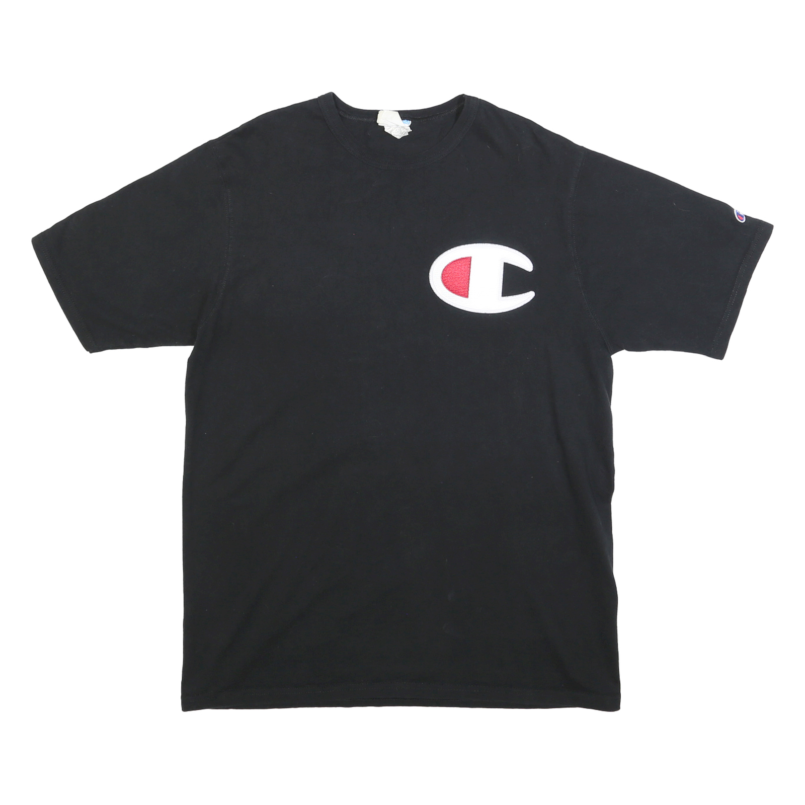 CHAMPION Mens Black Graphic T-Shirt XL Short Sleeve Crew Neck Logo Embroidered Refurbished - N/A refurbished available on Cerqular