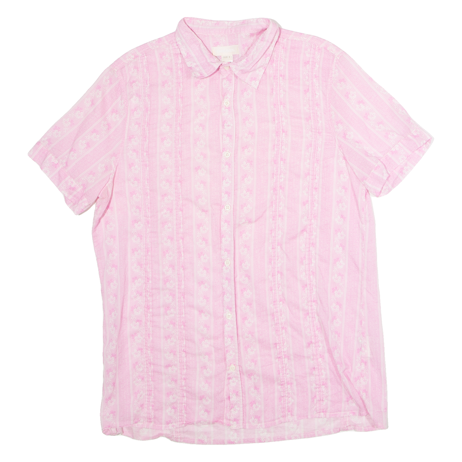 DIESEL Womens Shirt Pink Floral L Refurbished - N/A refurbished available on Cerqular