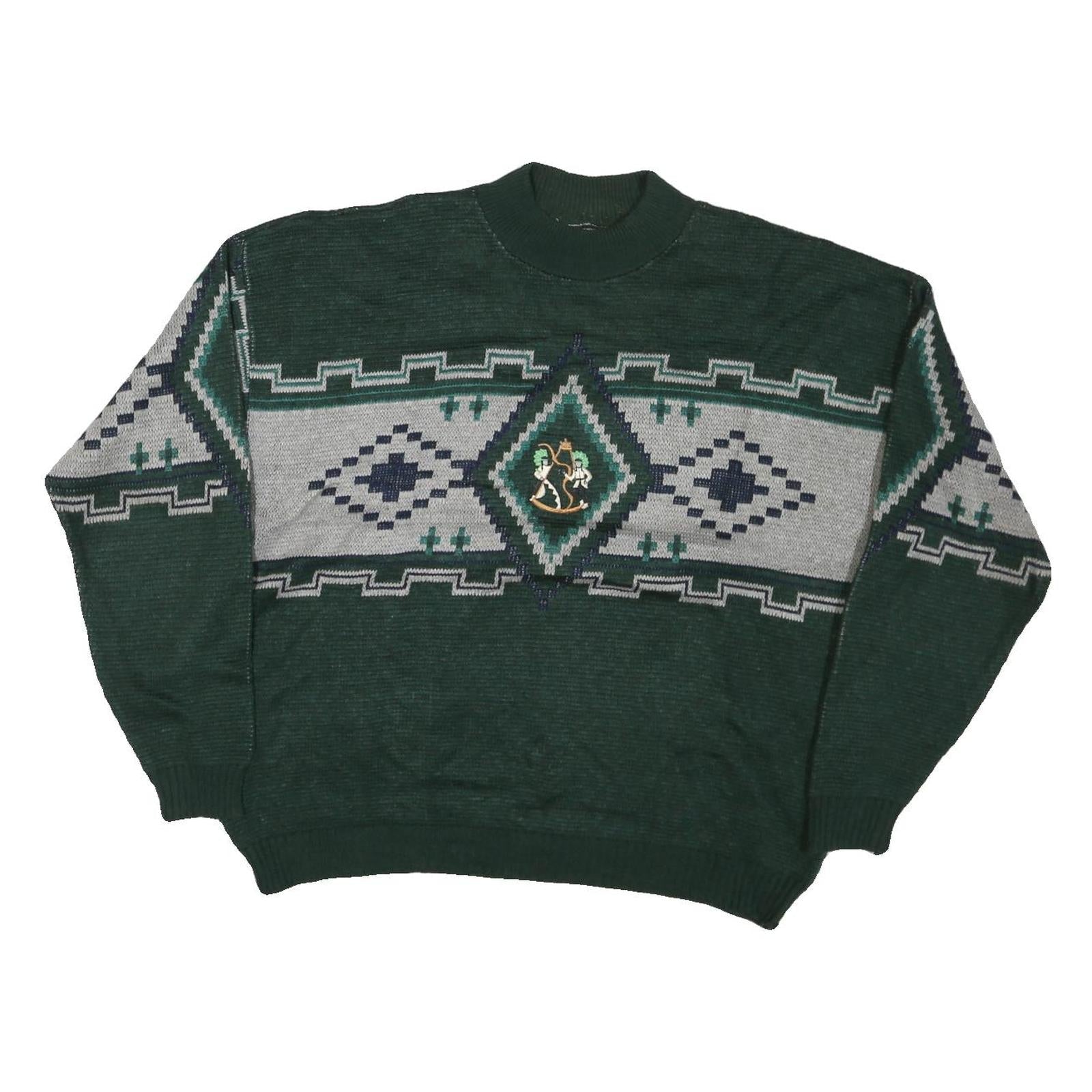 Buy Mens Green Grey Patterned Wool Jumper Cable Knit L Crew Neck Relaxed Fit Refurbished - $32.49 Mens Green Grey Patterned Wool Jumper Cable Knit L Crew Neck Relaxed Fit Refurbished - N/A refurbished available on Cerqular