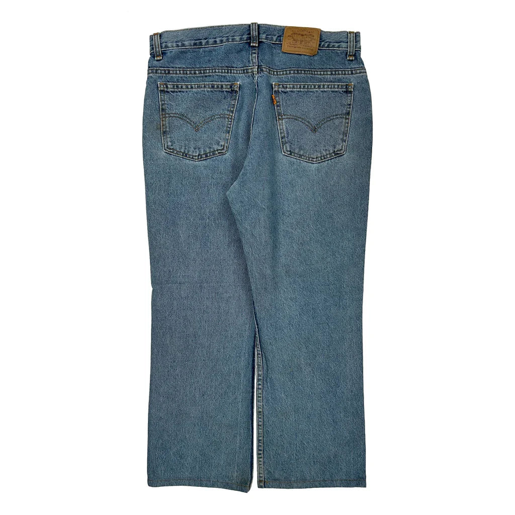 Orange Tab Levis Jeans - 33W 31L Blue Denim Refurbished - Thrifted (note: this is a term often used to describe second- refurbished available on Cerqular