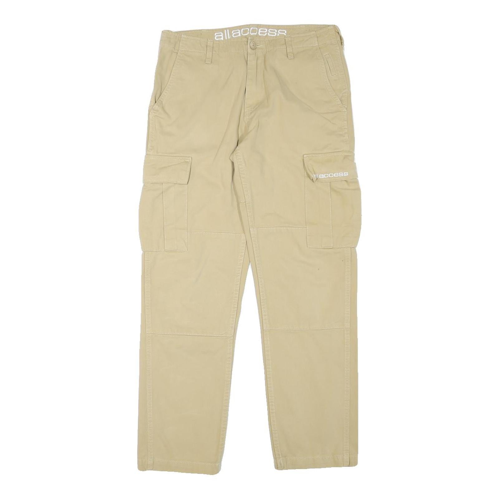 ALL ACCESS Mens Beige Regular Fit Cargo Trousers W29 L28 Cotton Blend Zip Refurbished - N/A refurbished available on Cerqular