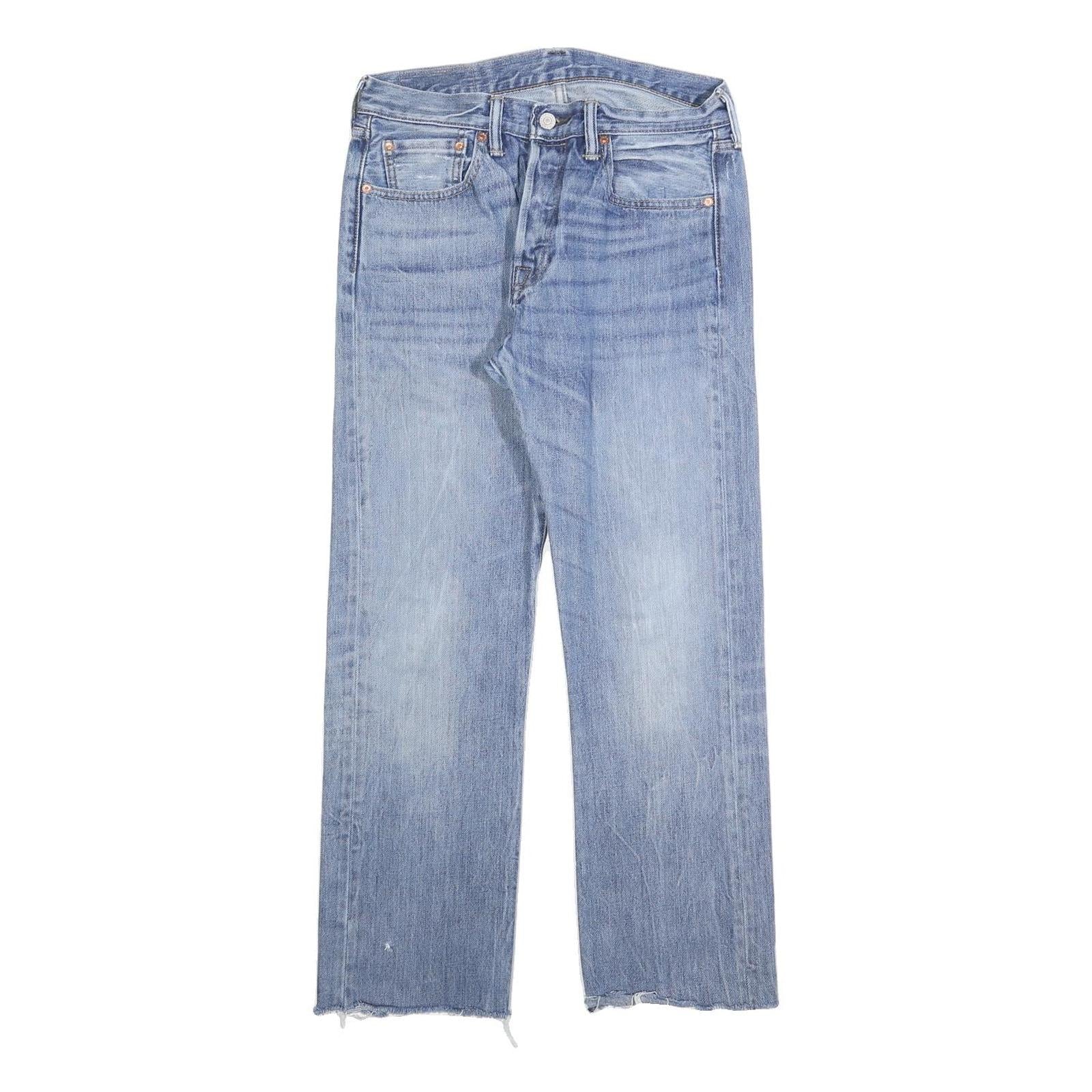 LEVI'S 501 Mens Jeans Blue Regular Straight Denim Light W30 L27 Classic Button Refurbished - N/A refurbished available on Cerqular