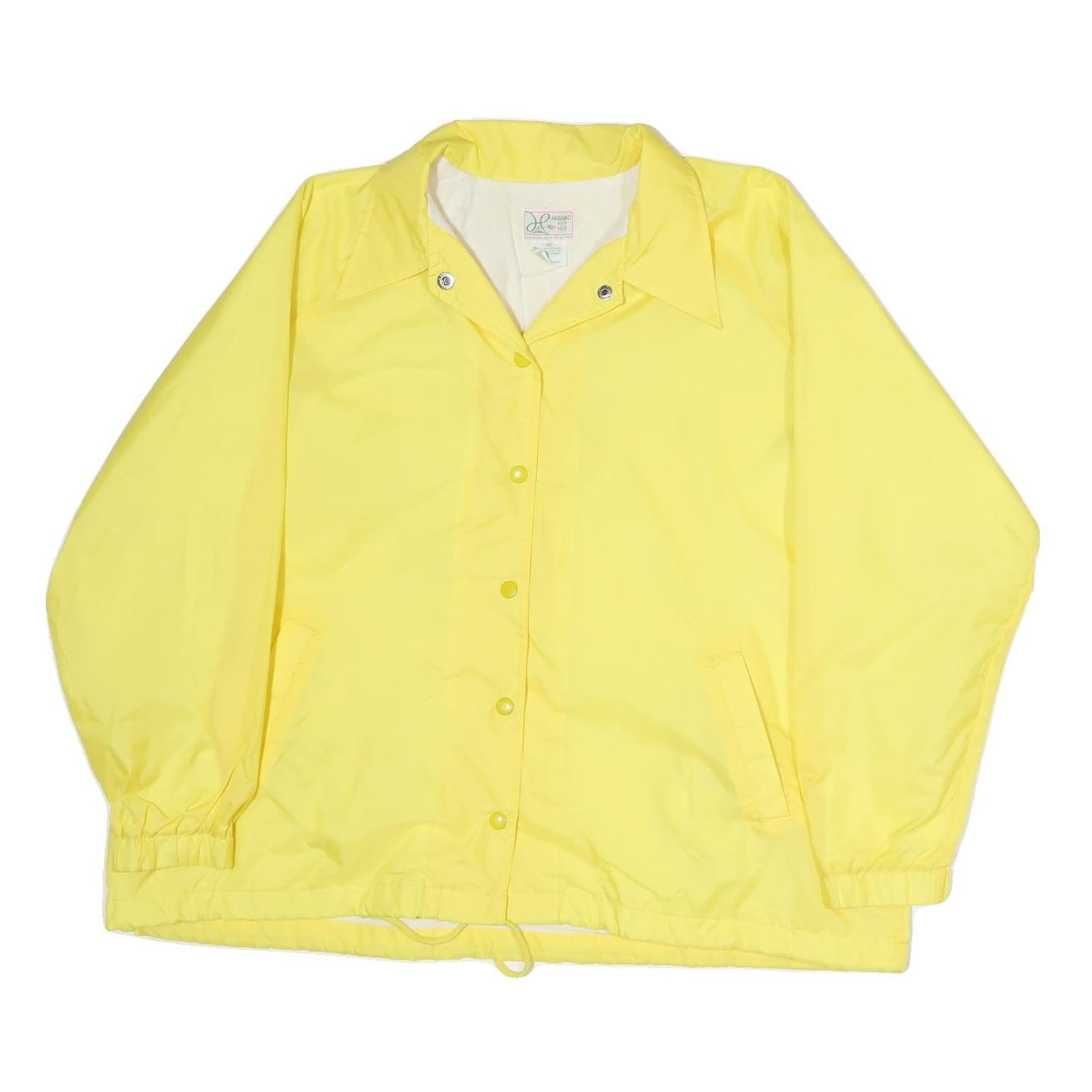 HABAND Womens Yellow Polyester Button Jacket XL Plain Casual Lightweight Refurbished - N/A refurbished available on Cerqular