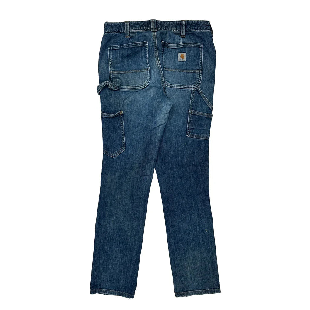 Carhartt Carpenter Jeans - 30W UK 10 Blue Denim Refurbished - Thrifted (note: this is a term often used to describe second- refurbished available on Cerqular