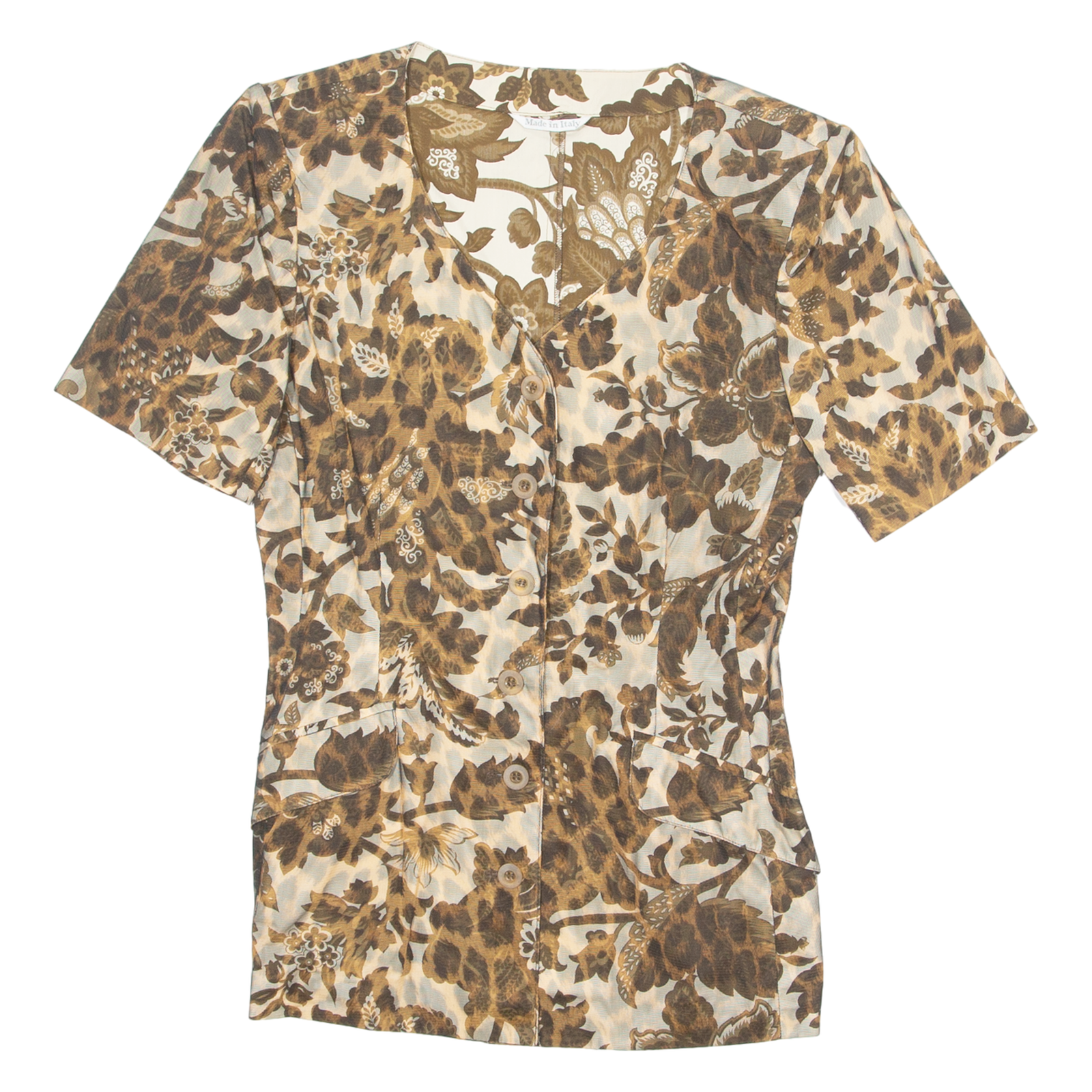 Womens Printed Blouse Brown Floral S Refurbished - N/A refurbished available on Cerqular