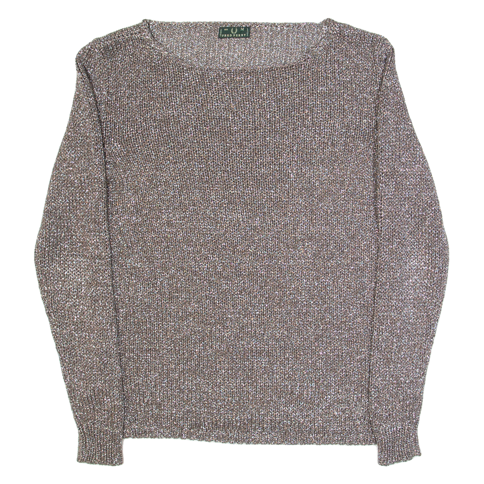 FRED PERRY Womens Jumper Brown Open Knit M Refurbished - N/A refurbished available on Cerqular