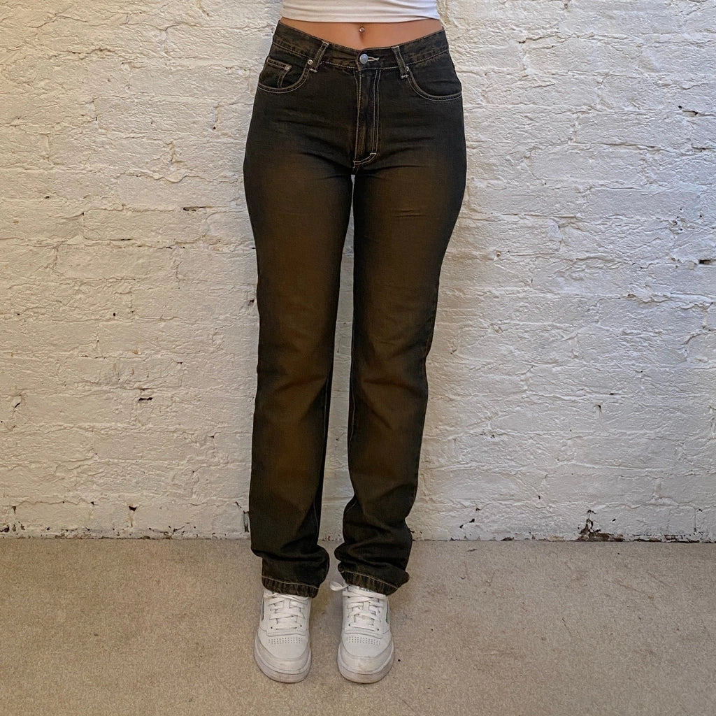 First American Jeans - 28W UK 8 Dark Wash Cotton Refurbished - Thrifted (note: this is a term often used to describe second- refurbished available on Cerqular
