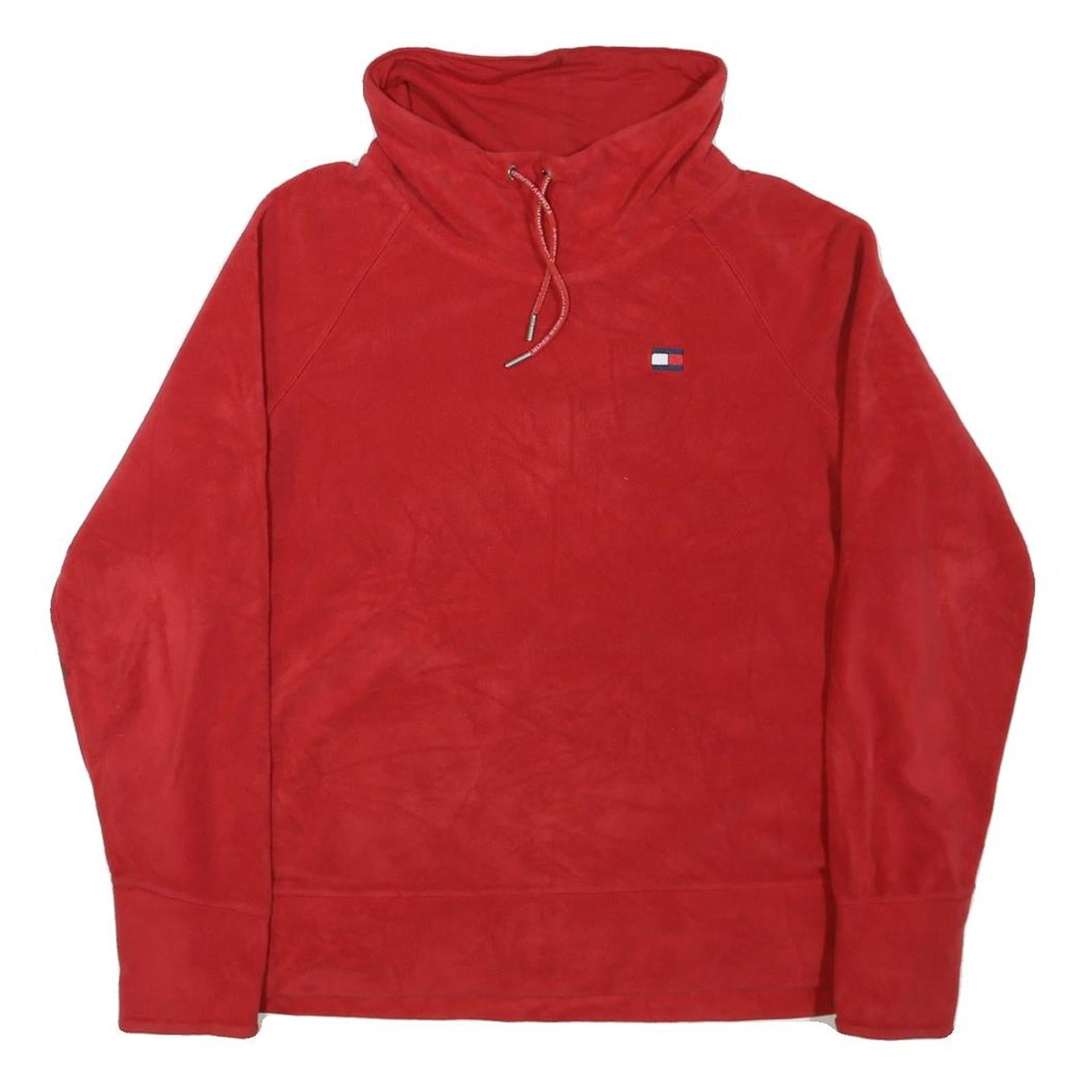 TOMMY HILFIGER Womens Red Pullover High Neck L Logo Sweatshirt Casual Wear Refurbished - N/A refurbished available on Cerqular