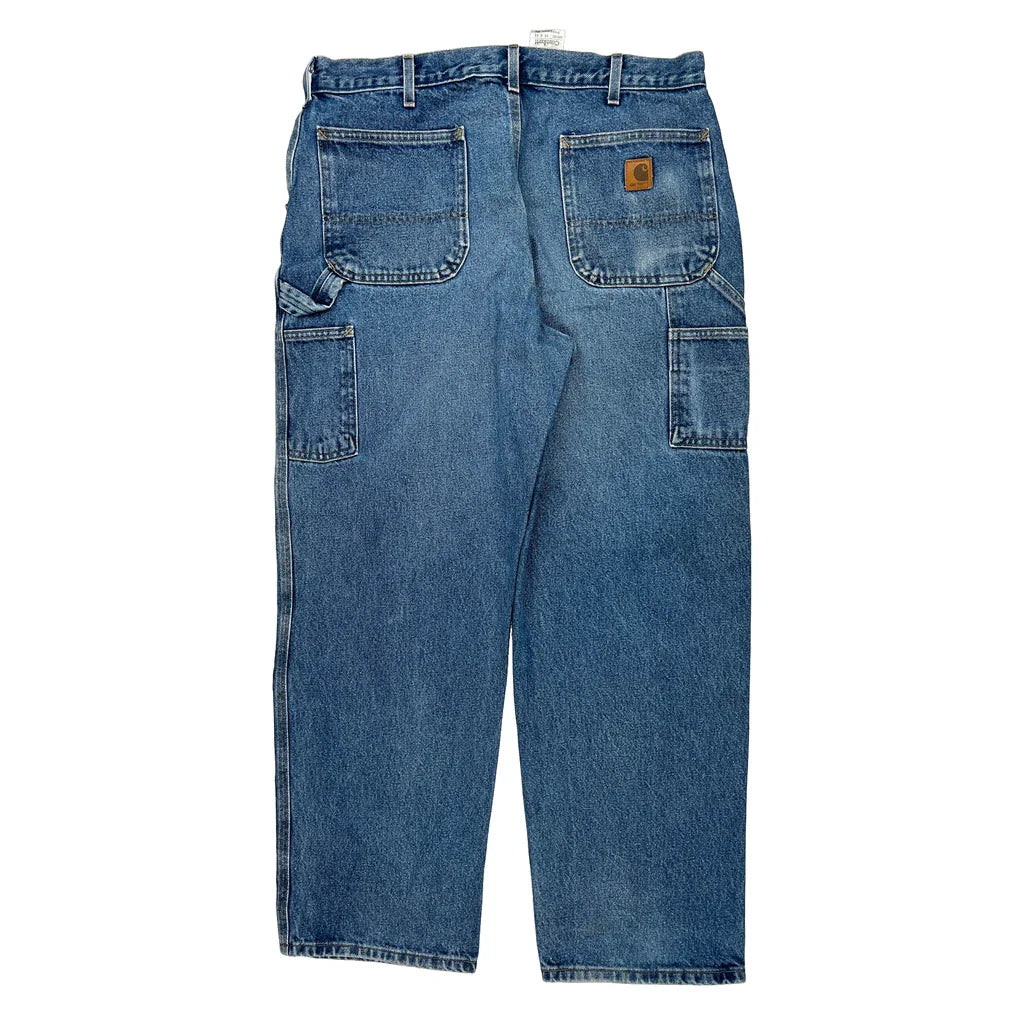 Carhartt Carpenter Jeans - 36W 32L Blue Cotton Refurbished - Thrifted (note: this is a term often used to describe second- refurbished available on Cerqular