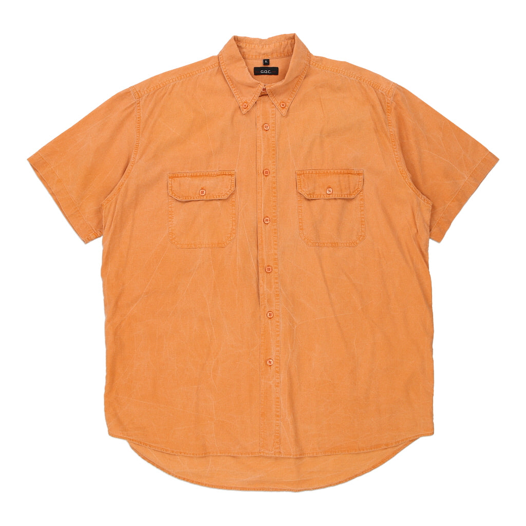 G.Q.C. Short Sleeve Shirt - XL Orange Cotton Refurbished - Thrifted (note: this is a term often used to describe second- refurbished available on Cerqular
