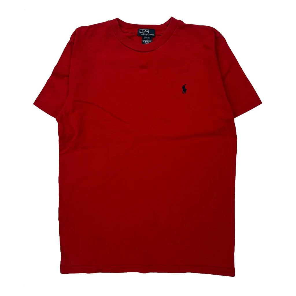 Age 10-12 Polo By Ralph Lauren T-Shirt - Large Red Cotton Refurbished - Thrifted (note: this is a term often used to describe second- refurbished available on Cerqular