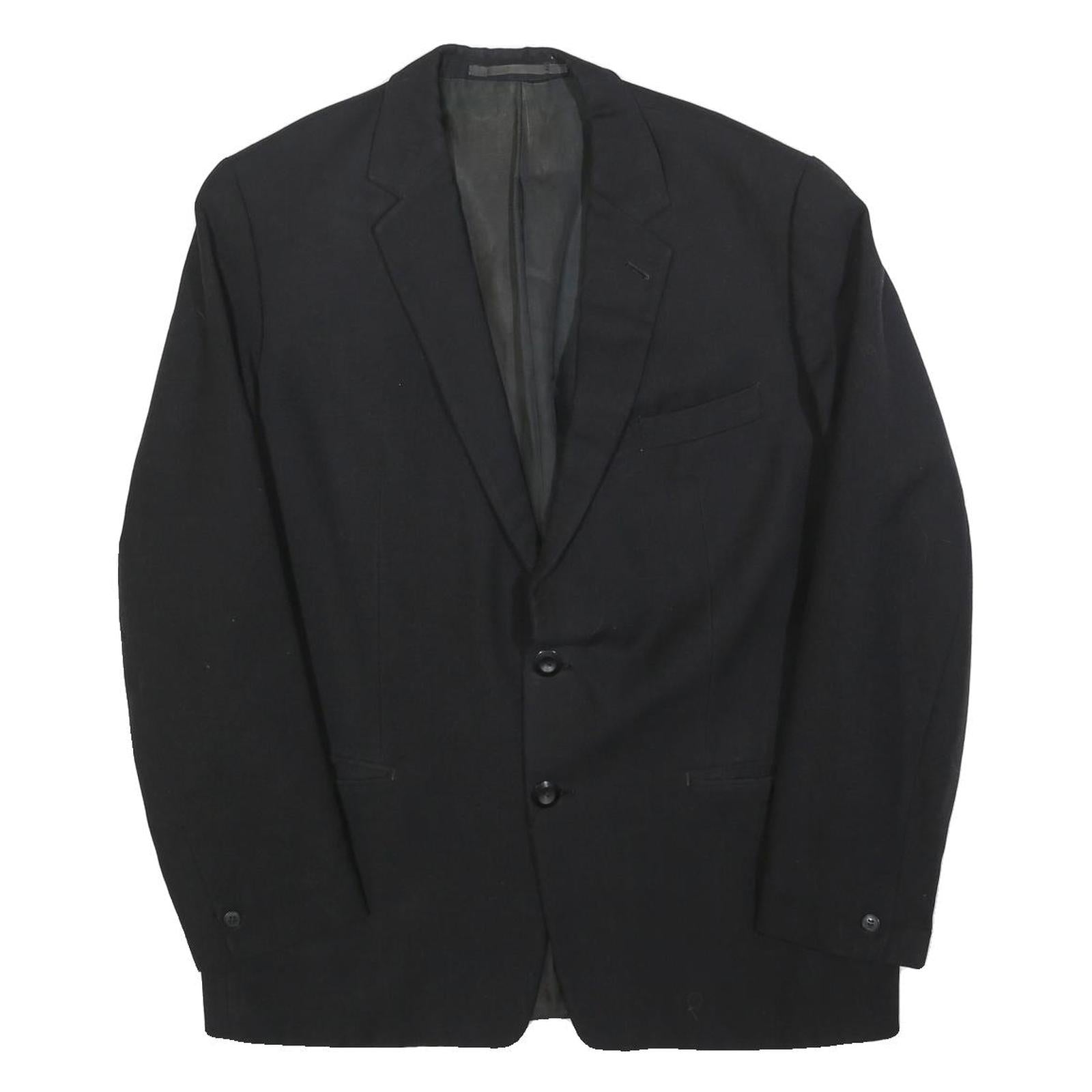 FREY Mens Black Classic Jacket M Woven Plain Button Closure Refurbished - N/A refurbished available on Cerqular