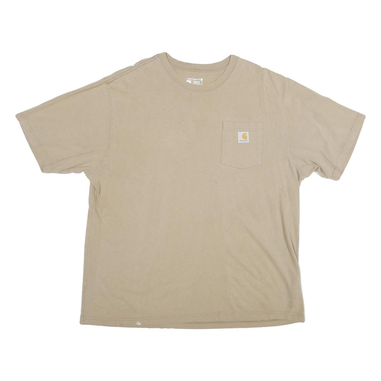 CARHARTT Mens Beige Pocket T-Shirt XL Short Sleeve Crew Neck Classic Cotton Refurbished - N/A refurbished available on Cerqular