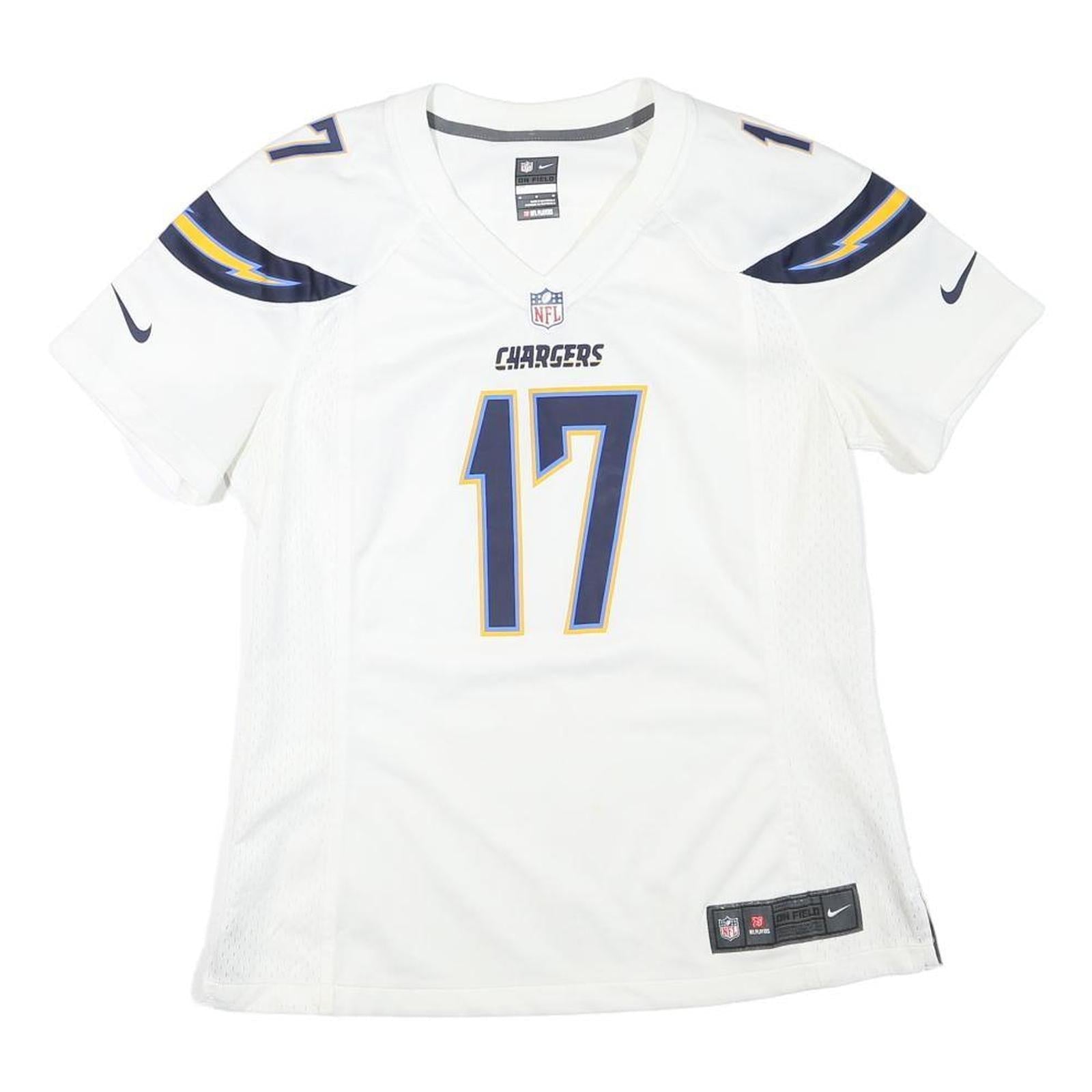NIKE Womens White Chargers 17 Sports Football T-Shirt M Short Sleeve V-Neck Refurbished - N/A refurbished available on Cerqular