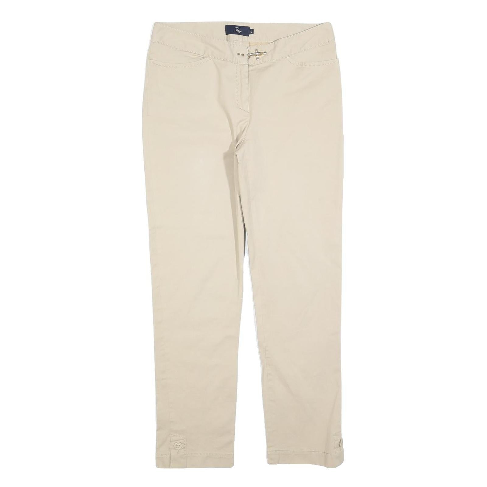 Buy FAY Womens Cotton Blend Beige Slim Straight Trousers W30 L30 Stylish Casual Zip Refurbished - $29.89 FAY Womens Cotton Blend Beige Slim Straight Trousers W30 L30 Stylish Casual Zip Refurbished - N/A refurbished available on Cerqular