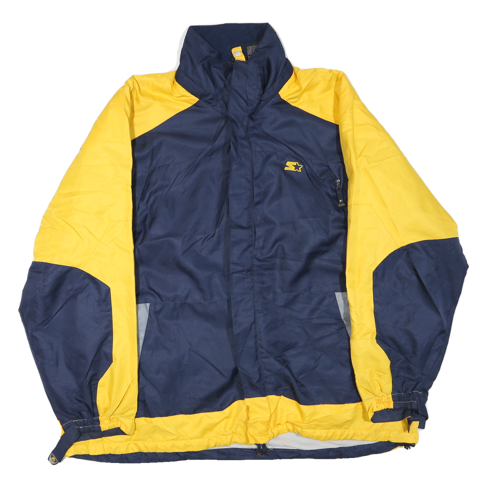 STARTER Mens Blue & Yellow Zip Jacket 2XL Polyester Blend Colourblock Casual Refurbished - N/A refurbished available on Cerqular