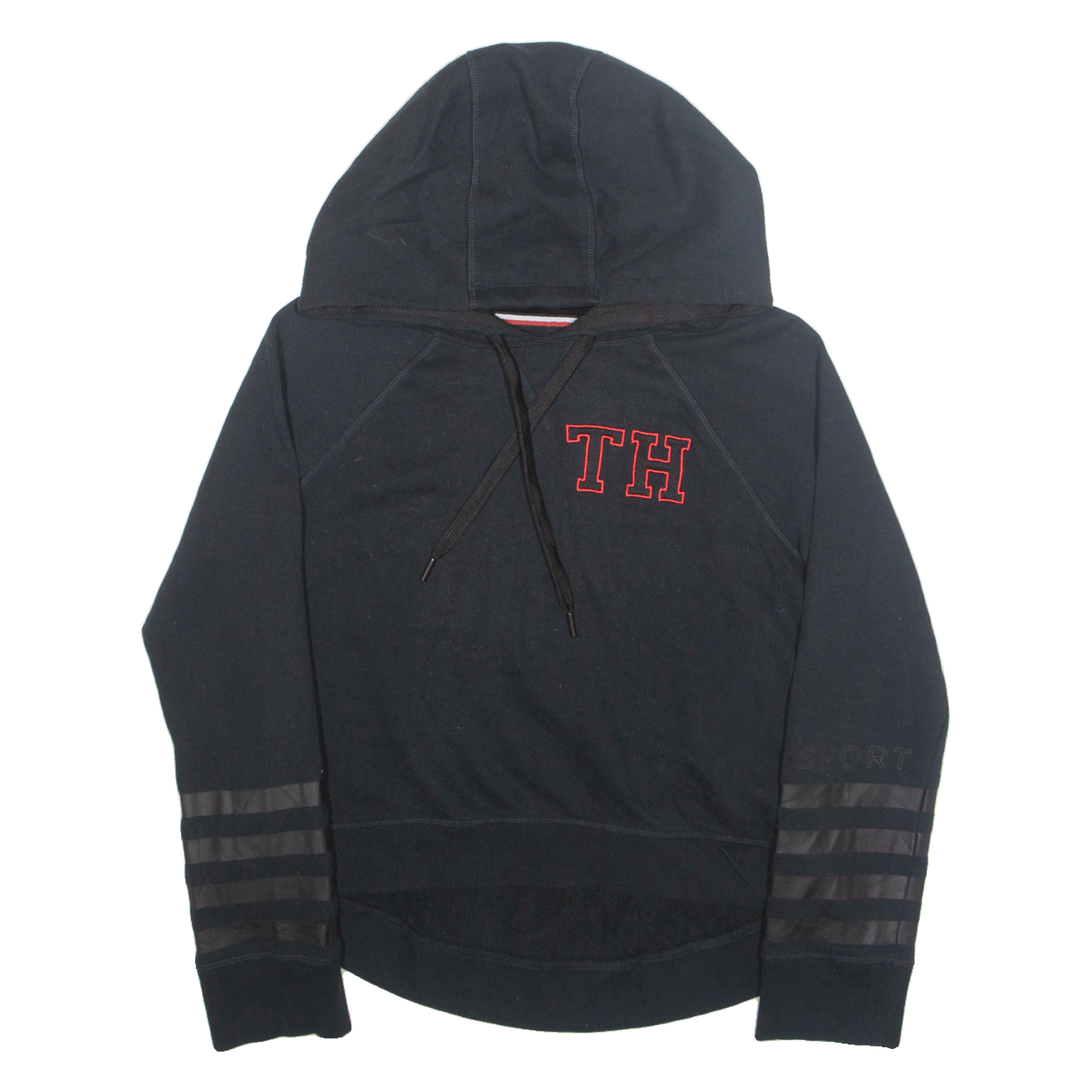 TOMMY SPORT Womens Black Hoodie S Refurbished - N/A refurbished available on Cerqular