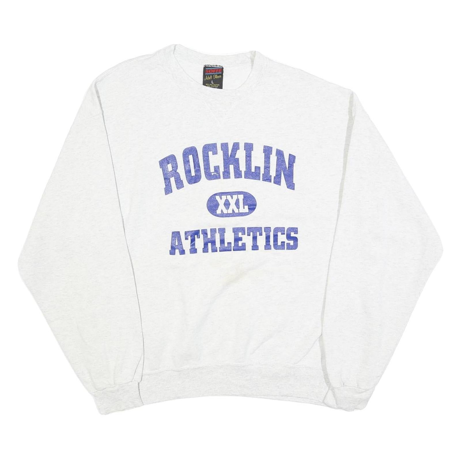 SOFFE Mens White Rocklin Athletics Crew Neck L Cotton Blend Sweatshirt Refurbished - N/A refurbished available on Cerqular