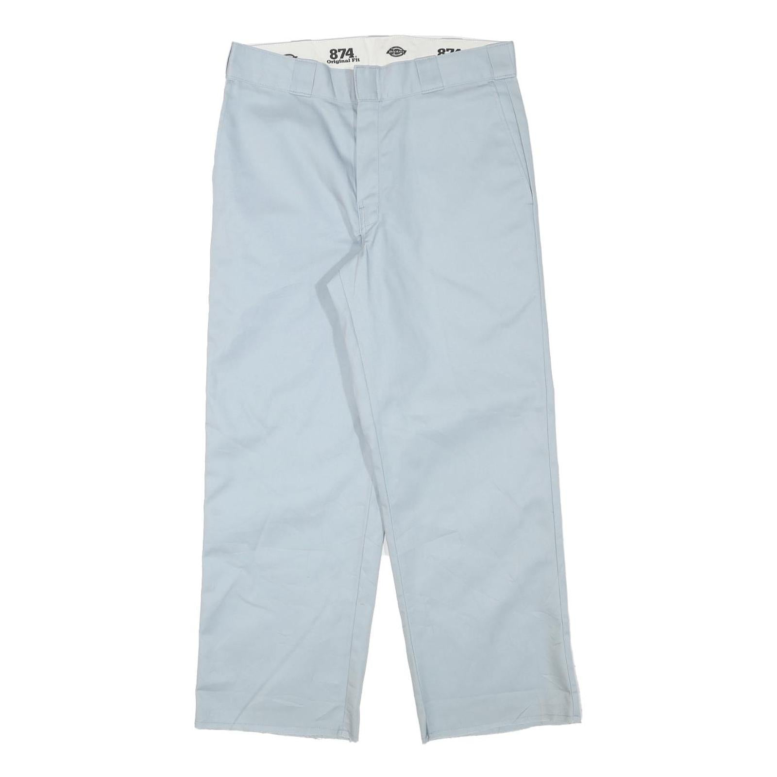 DICKIES Mens Blue Regular Fit Straight Woven Cotton Blend Trousers W32 L26 Refurbished - N/A refurbished available on Cerqular