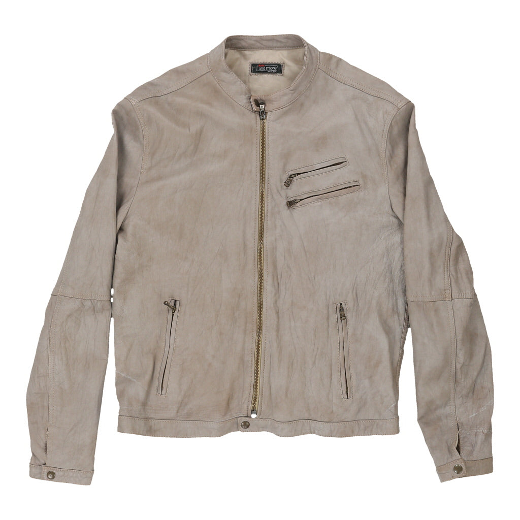 Bata Leather Jacket - Medium Beige Leather Refurbished - Thrifted (note: this is a term often used to describe second- refurbished available on Cerqular