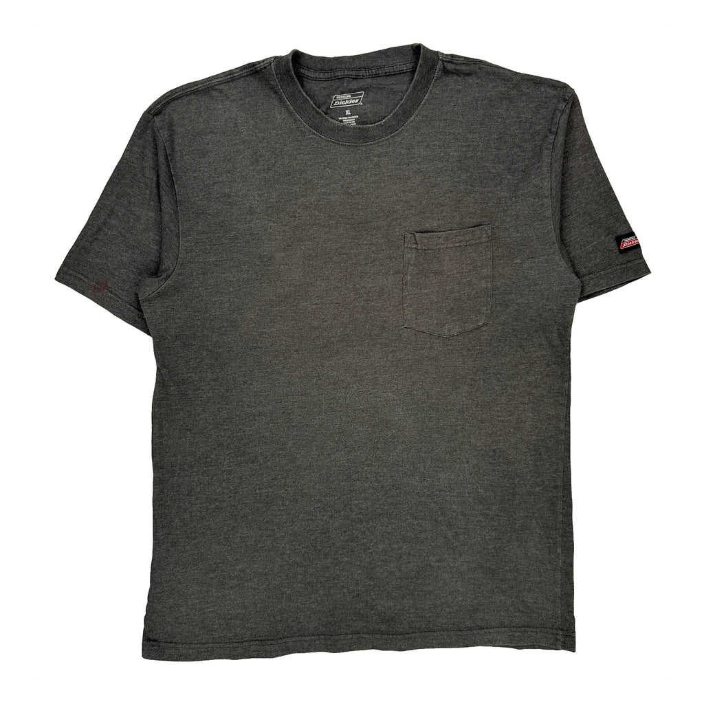 Dickies T-Shirt - XL Grey Cotton Blend Refurbished - Thrifted (note: this is a term often used to describe second- refurbished available on Cerqular