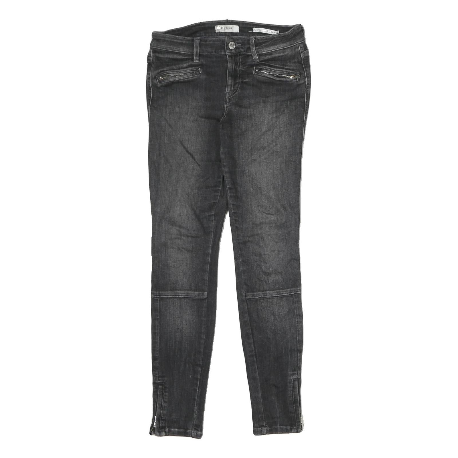 GUESS Mens Jeans Black Slim Skinny Denim Medium W28 L29 Zip Pocket Detail Refurbished - N/A refurbished available on Cerqular