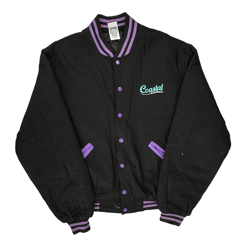 Battle Of The Capitol Coastal Varsity Jacket - Medium Black Polyester Refurbished - Thrifted (note: this is a term often used to describe second- refurbished available on Cerqular