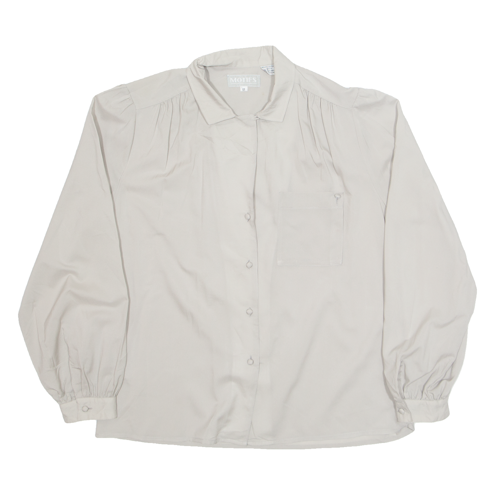 MOTIFS Womens Shirt Grey Collared Long Sleeve UK 12 Refurbished - N/A refurbished available on Cerqular