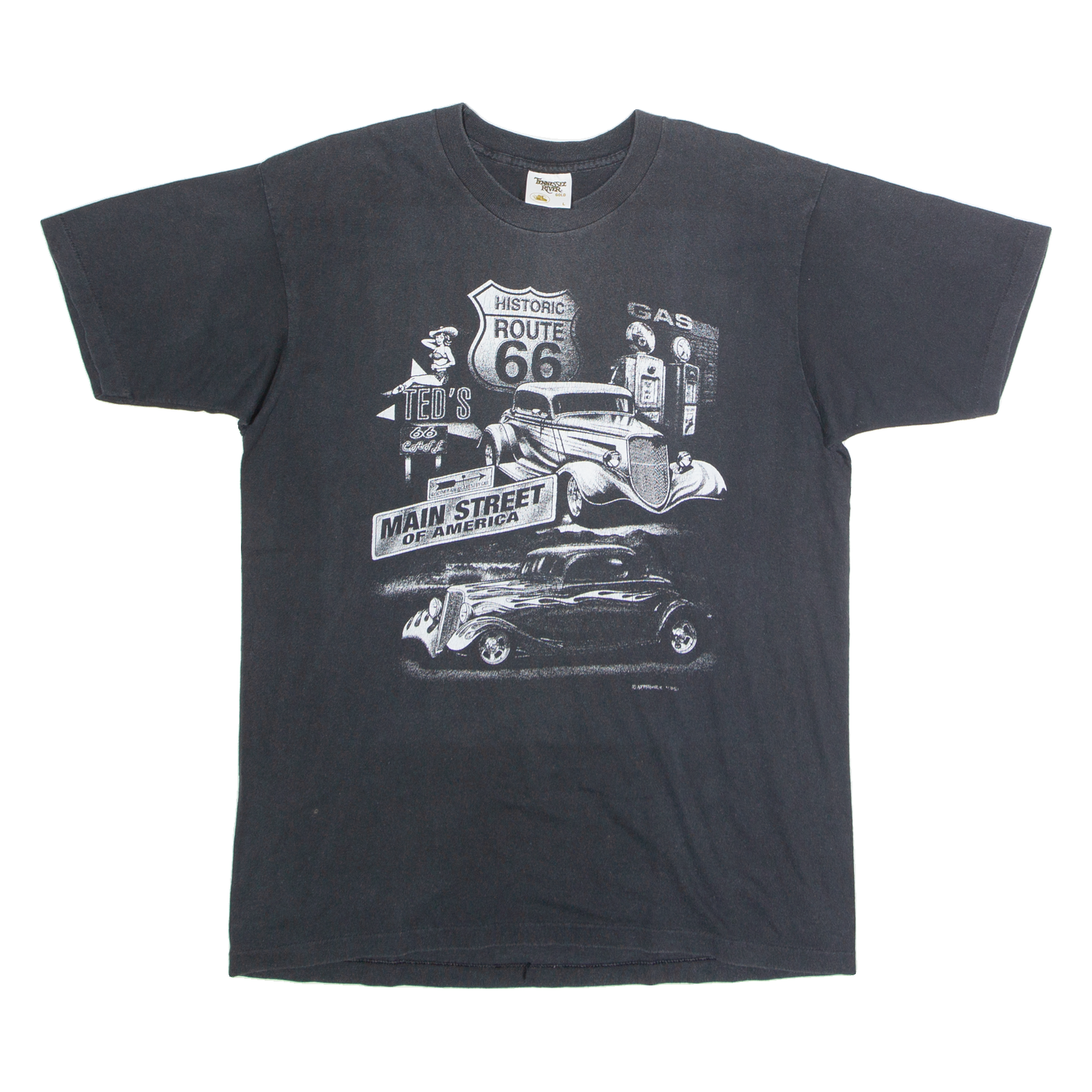 TENNESSEE RIVER Route 66 Mens T-Shirt Black USA Crew Neck L Refurbished - N/A refurbished available on Cerqular