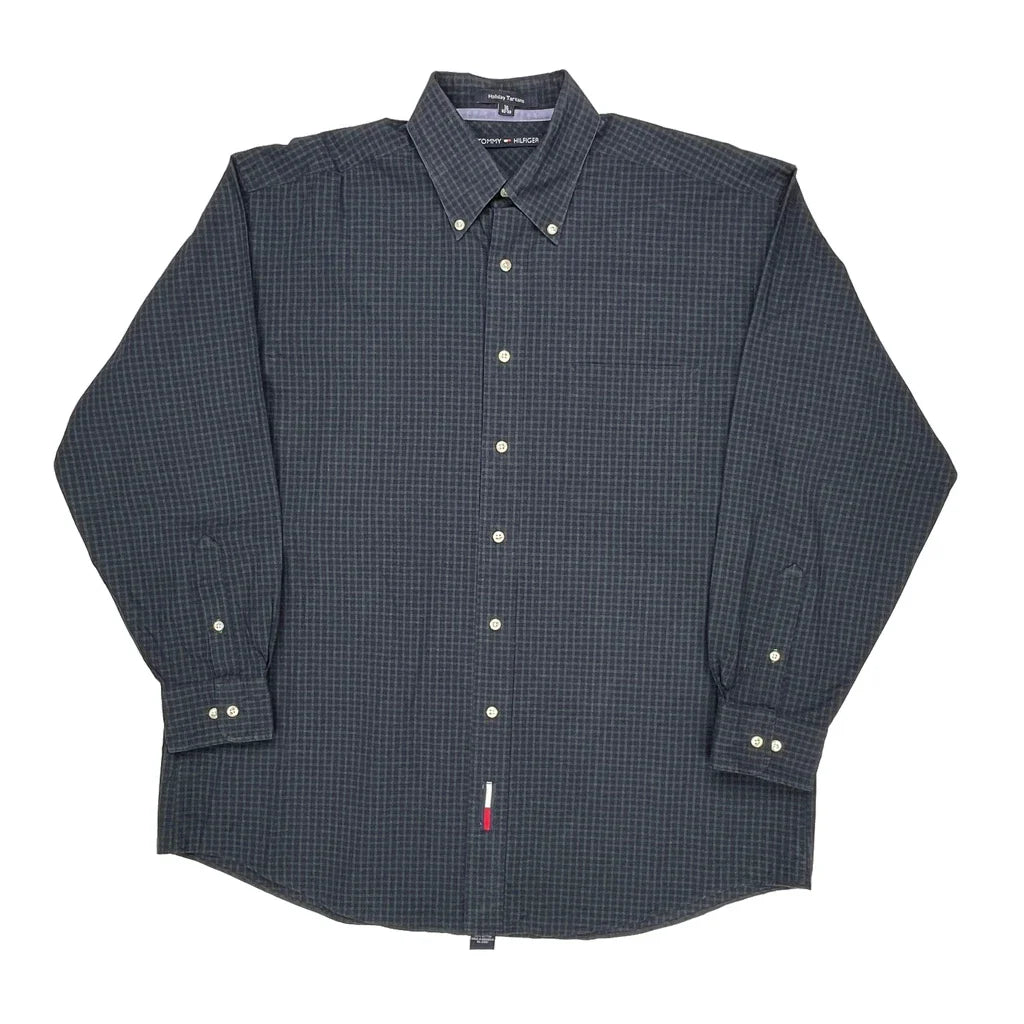Holiday Tartans Tommy Hilfiger Checked Shirt - Large Green Cotton Refurbished - Thrifted (note: this is a term often used to describe second- refurbished available on Cerqular