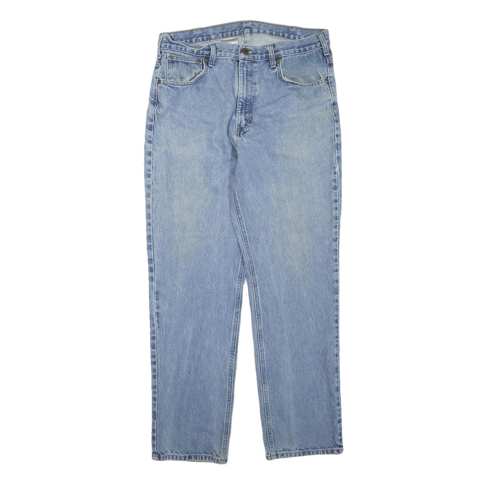 CARHARTT Womens Regular Blue Denim Light Wash Jeans W36 L32 Classic Fit Zip Refurbished - N/A refurbished available on Cerqular