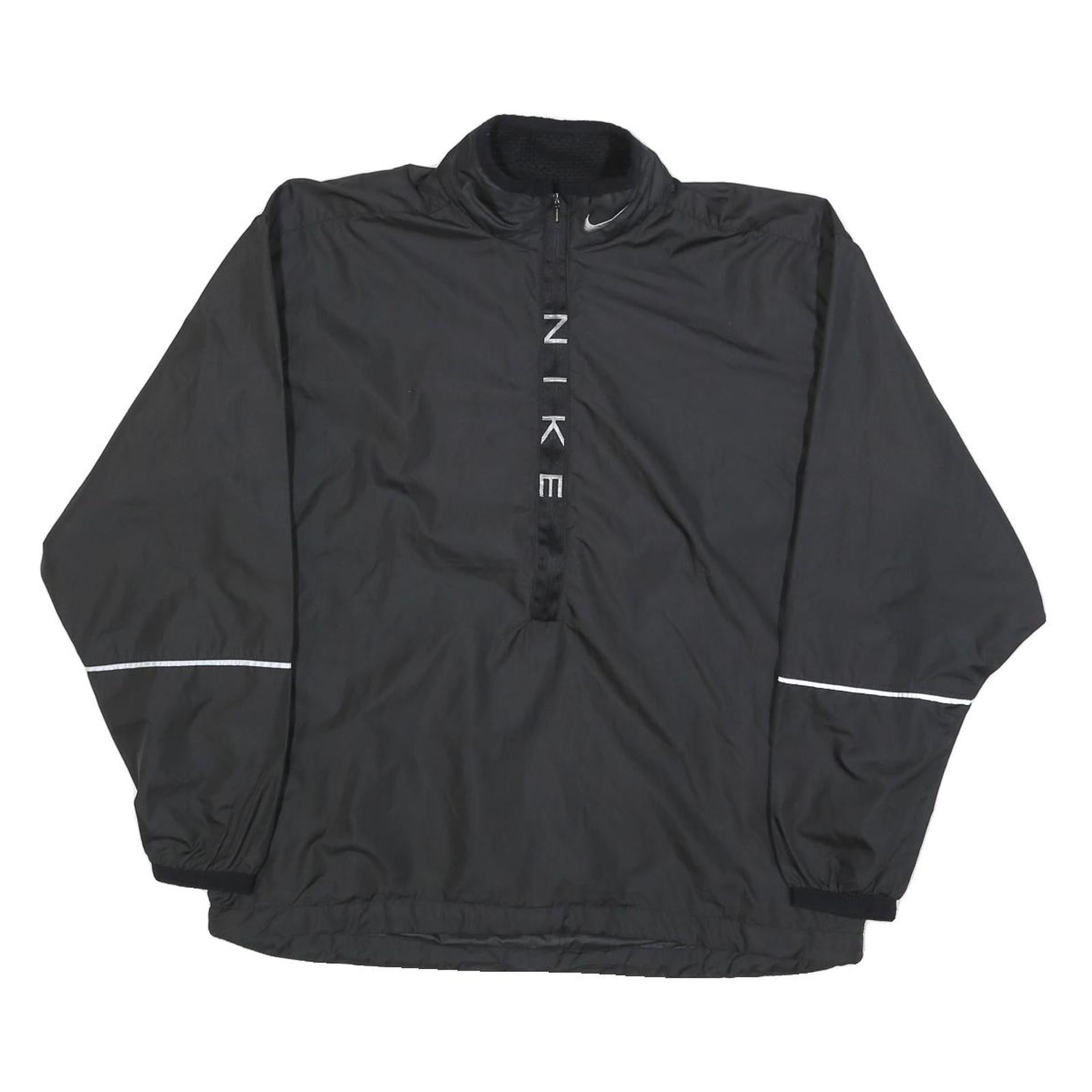 NIKE Womens Black Jacket M Polyester Blend Zip Plain Reflective Stripe Refurbished - N/A refurbished available on Cerqular