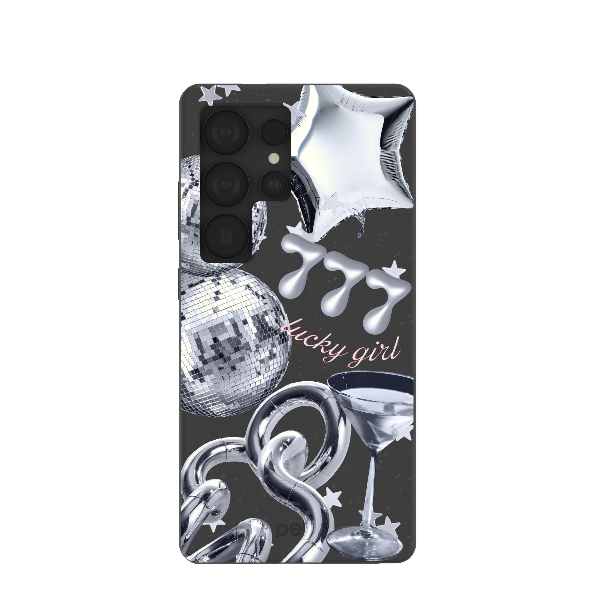 Black Cosmic Luck Samsung Galaxy S25 Ultra Case Refurbished - Pela Case refurbished available on Cerqular