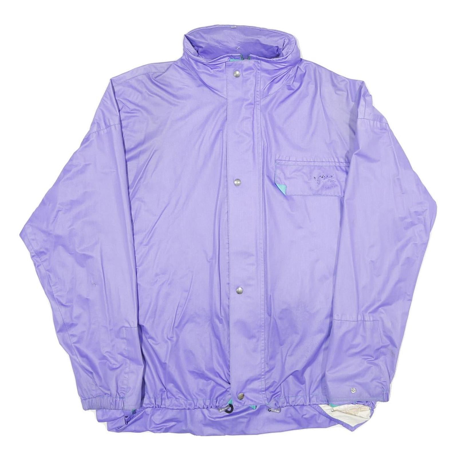 Mens Purple Nylon Zip Jacket L Outerwear Regular Fit Lightweight Pocketed Refurbished - N/A refurbished available on Cerqular