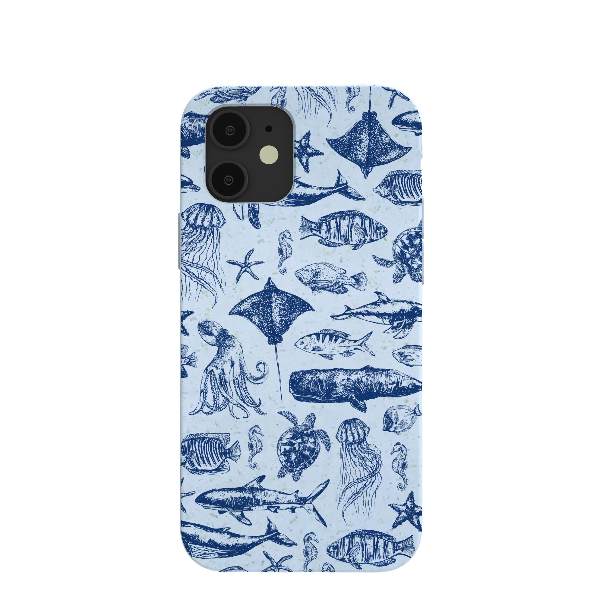 Powder Blue Marine Life iPhone 12/ iPhone 12 Pro Case Refurbished - Pela Case refurbished available on Cerqular