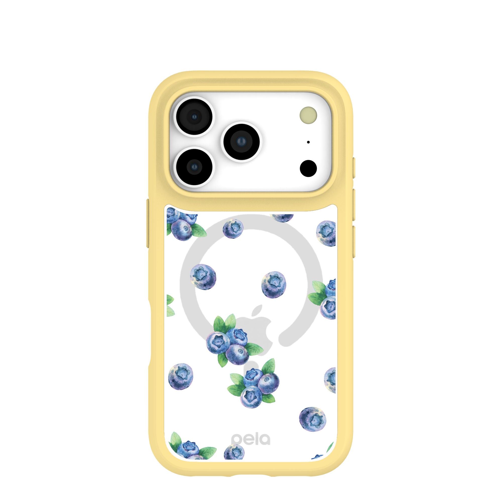 Clear Blueberry Pop iPhone 17 Pro Case With Sunbeam Ridge (MagSafe included) Refurbished - Pela Case refurbished available on Cerqular