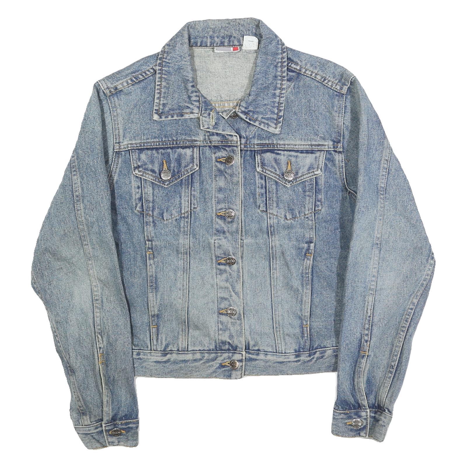 ARIZONA JEAN COMPANY Womens Blue Denim Button Jacket M Cotton Classic Casual Refurbished - N/A refurbished available on Cerqular