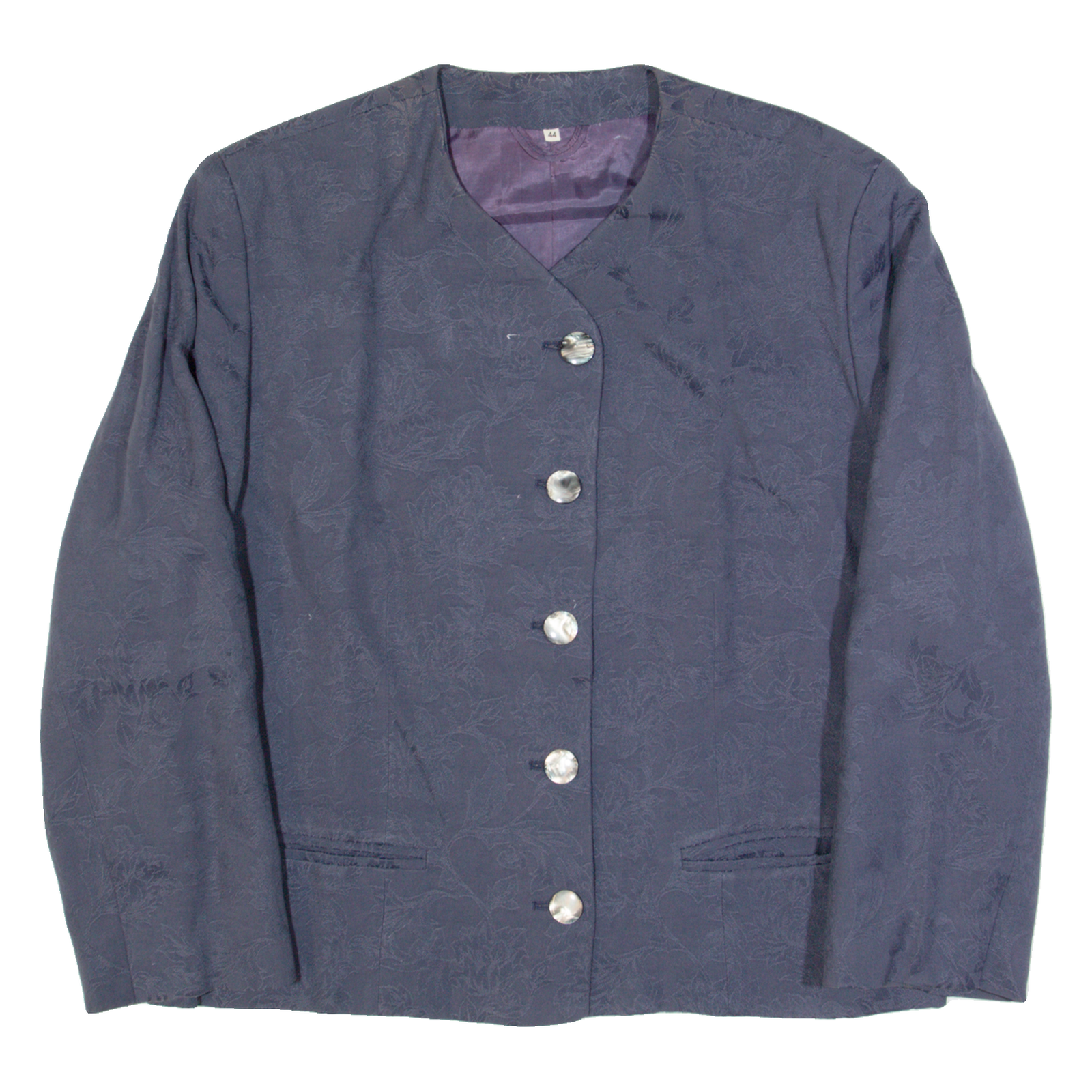 THE LEGEND Womens Blazer Jacket Blue 90s Floral L Refurbished - N/A refurbished available on Cerqular