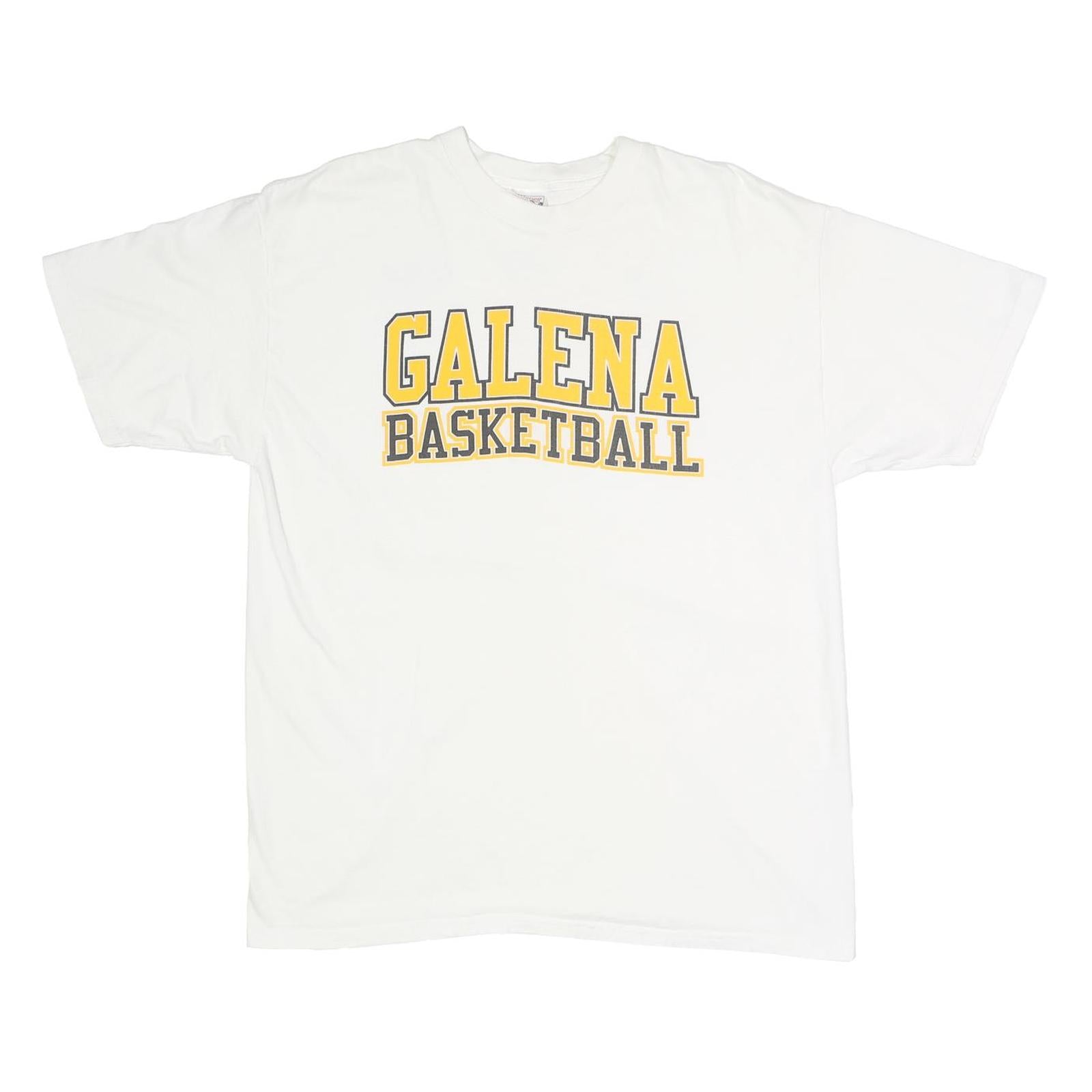 HANES Mens White Galena Basketball Graphic T-Shirt L Short Sleeve Crew Neck Refurbished - N/A refurbished available on Cerqular