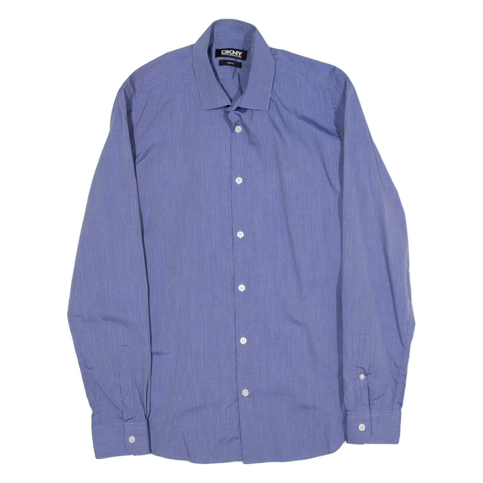 DKNY Slim Fit Mens Plain Shirt Blue Long Sleeve S Refurbished - N/A refurbished available on Cerqular
