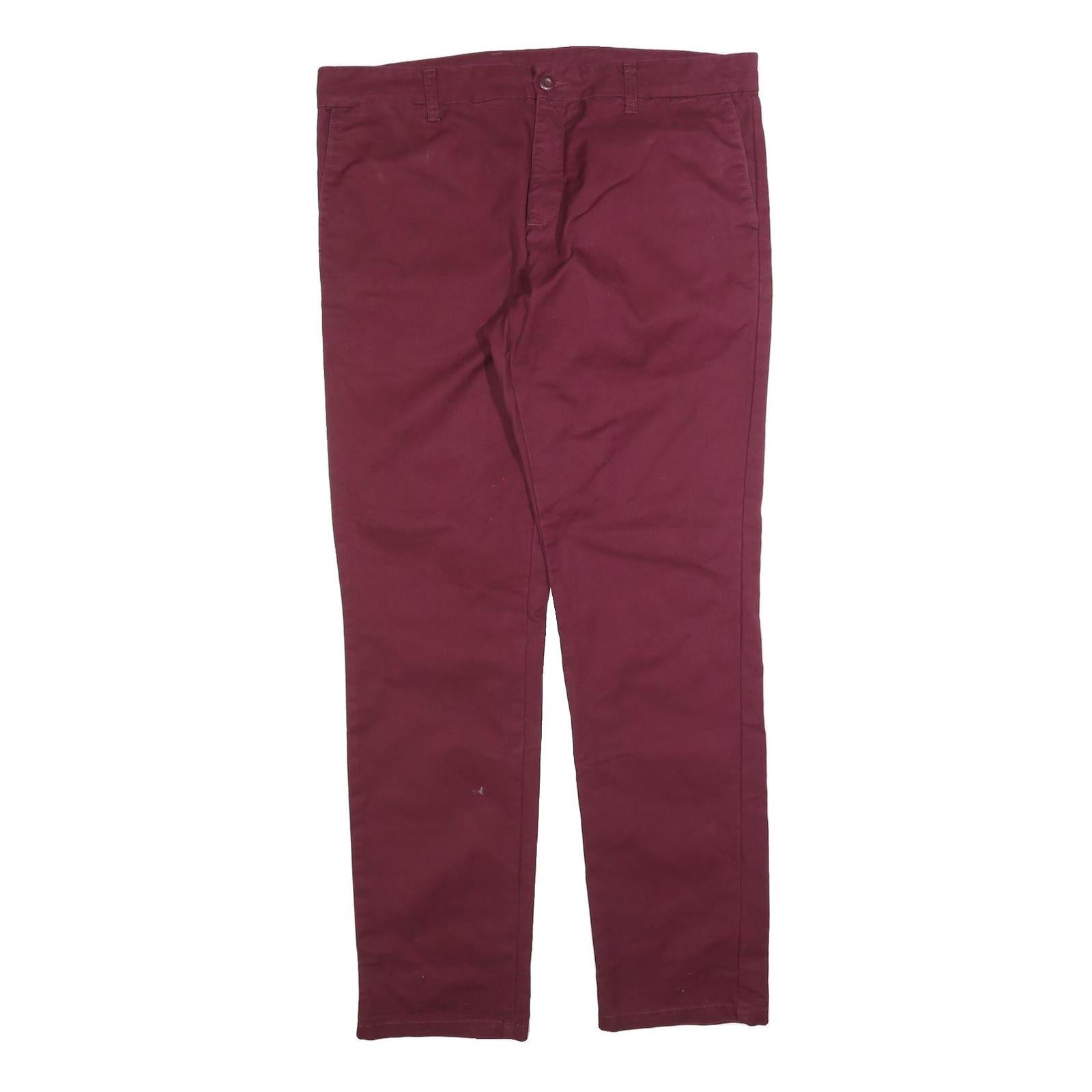 DICKIES Mens Cotton Blend Burgundy Regular Straight Trousers W38 L34 Workwear Refurbished - N/A refurbished available on Cerqular