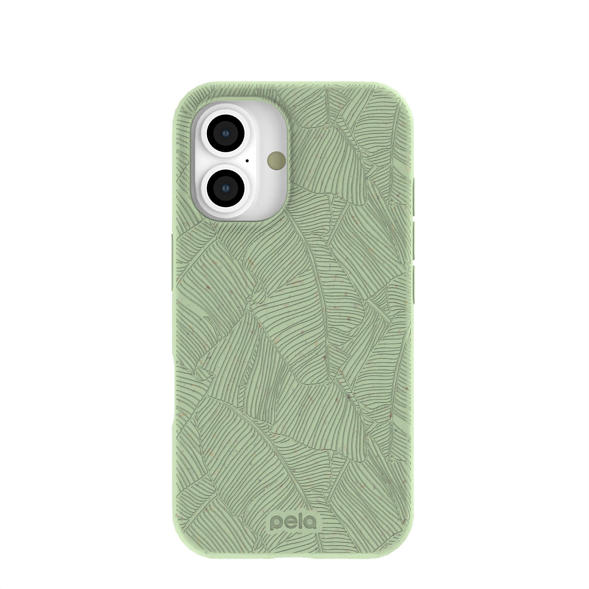 Sage Green Lushy Leaves iPhone 16 Case Refurbished - Pela Case refurbished available on Cerqular