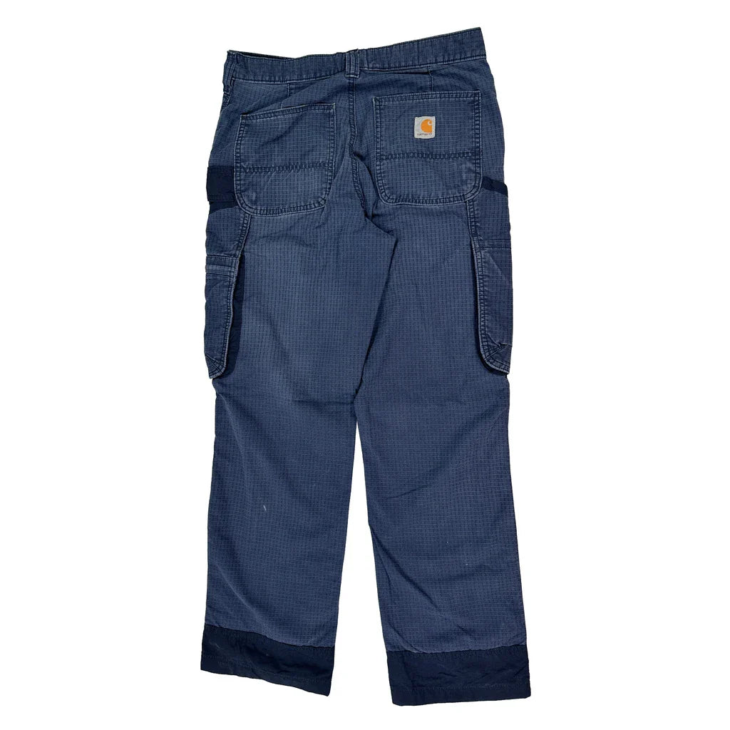 Carhartt Cargo Trousers - 32W 32L Blue Cotton Blend Refurbished - Thrifted (note: this is a term often used to describe second- refurbished available on Cerqular