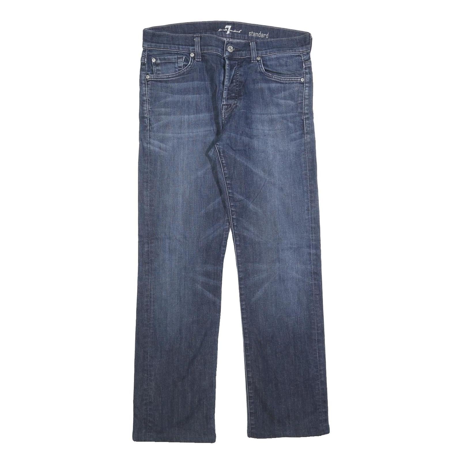 7 FOR ALL MANKIND Womens Blue Regular Jeans Denim Medium W32 L30 Stylish Pockets Refurbished - N/A refurbished available on Cerqular