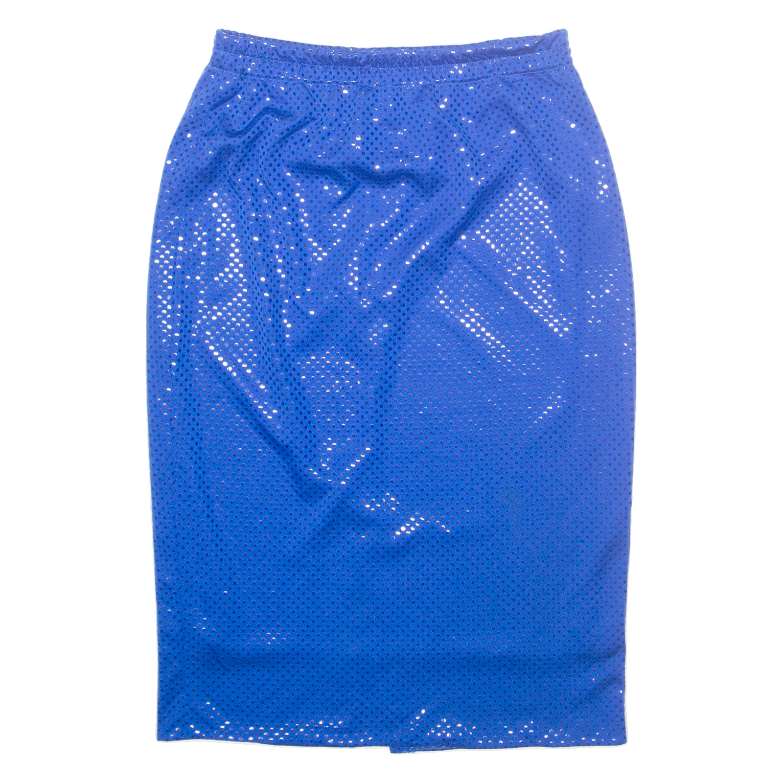 DIVINA OF SWITZERLAND Shiny Womens Pencil Skirt Blue Midi Polka Dot S Refurbished - N/A refurbished available on Cerqular