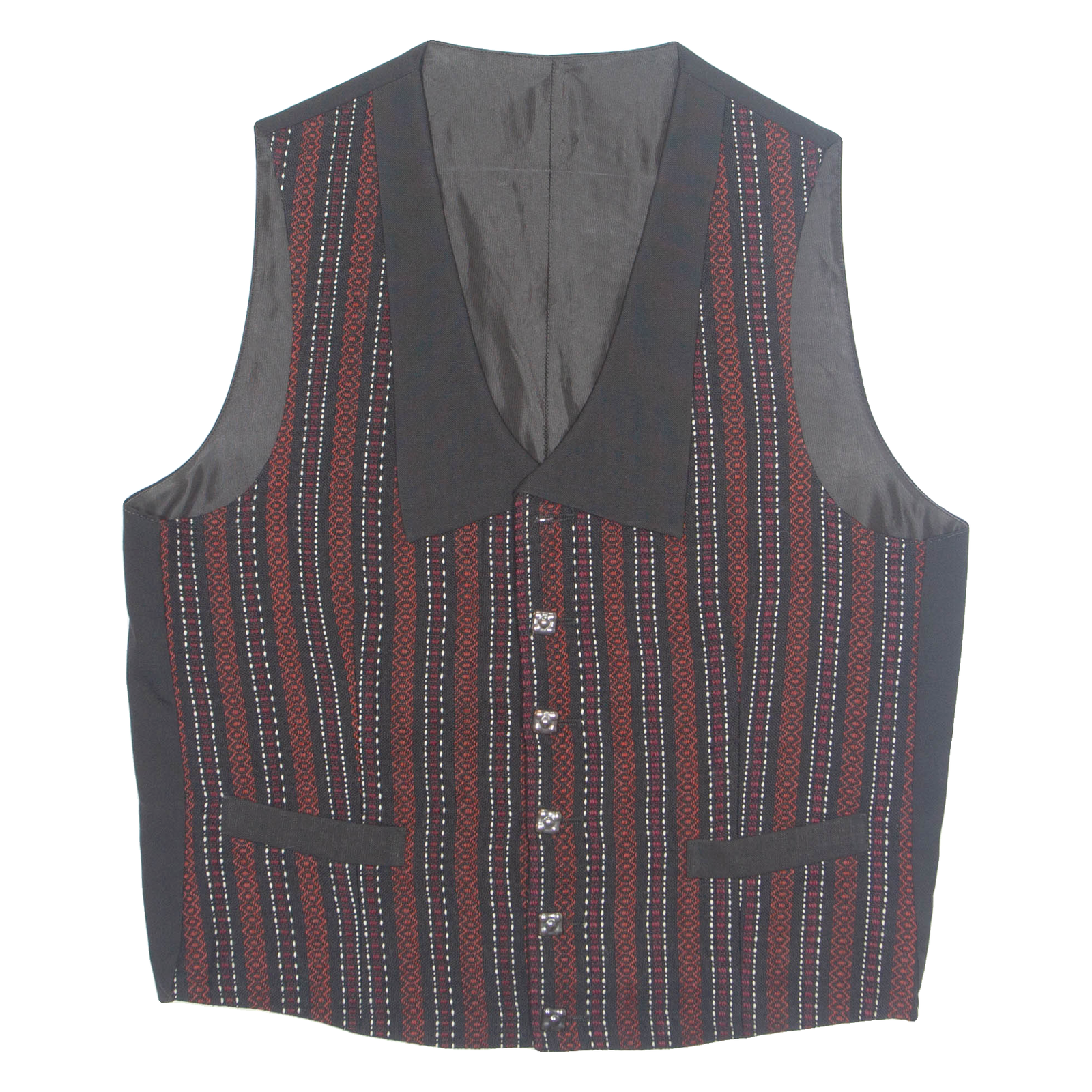 Womens Printed Waistcoat Black V-Neck Sleeveless Striped XL Refurbished - N/A refurbished available on Cerqular