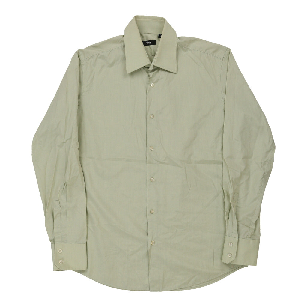Hugo Boss Shirt - Large Green Cotton Refurbished - Thrifted (note: this is a term often used to describe second- refurbished available on Cerqular