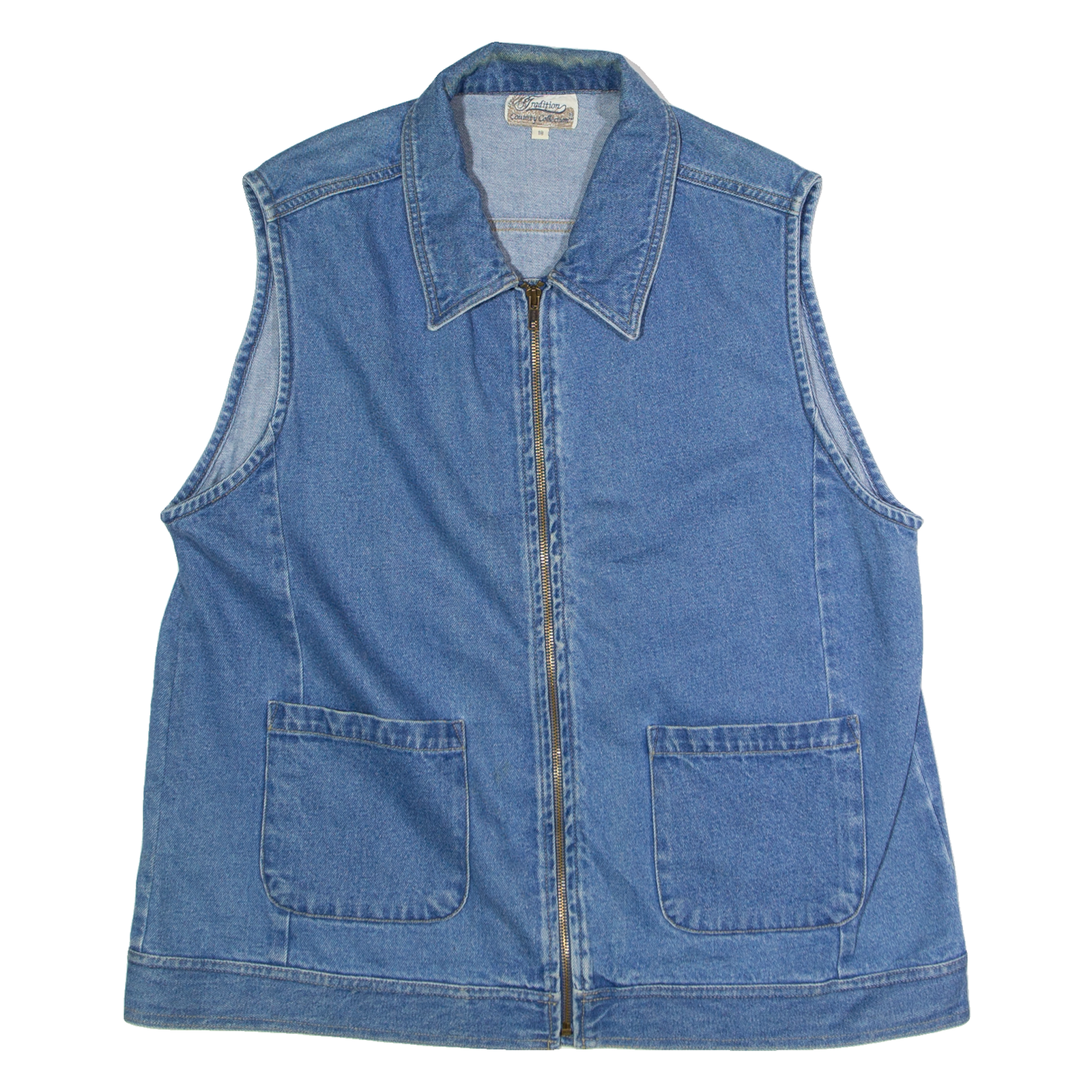 TRADITION COUNTRY COLLECTION Womens Denim Waistcoat Blue 90s UK 20 Refurbished - N/A refurbished available on Cerqular