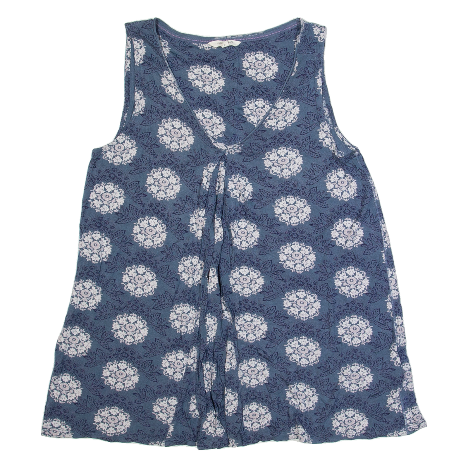 WHITE STUFF Womens Printed Vest Blue Sleeveless Floral UK 8 Refurbished - N/A refurbished available on Cerqular