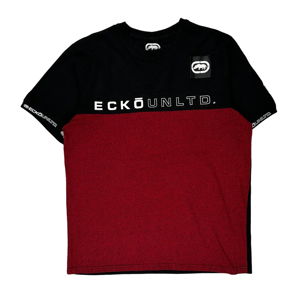 Ecko Unltd Spellout T-Shirt - Large Block Colour Cotton Refurbished - Thrifted (note: this is a term often used to describe second- refurbished available on Cerqular